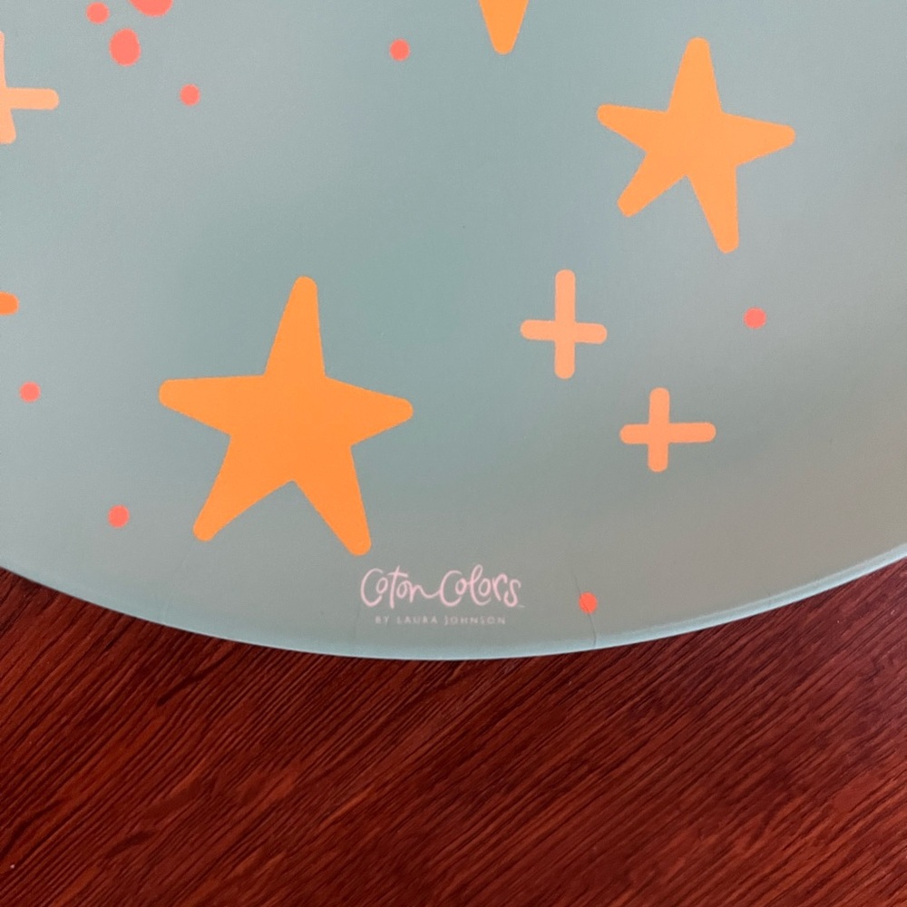 (2) Oh Joy! Star Pattern Plate - Blue and Gold - Coton Colors - Picture 2 of 2